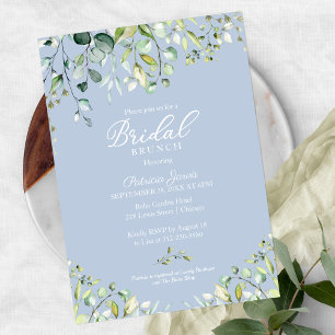 Watercolor Eucalyptus Greenery Bridal Brunch Invitation