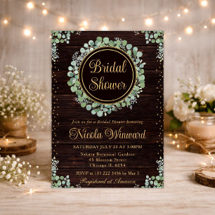 Watercolor Eucalyptus Greenery Bridal Shower Invitation