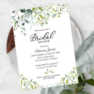Watercolor Eucalyptus Greenery Bridal Shower Invitation