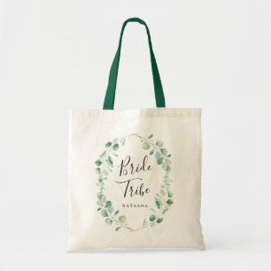 Watercolor Eucalyptus Greenery Bride Tribe Tote Bag