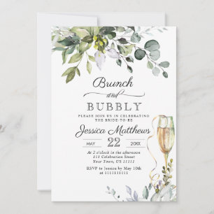 Watercolor Eucalyptus Greenery Brunch & Bubbly Invitation