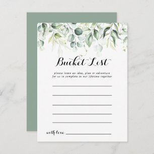 Watercolor Eucalyptus Greenery Bucket List Cards