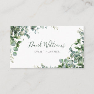Watercolor Eucalyptus Greenery Business Card
