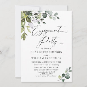 Watercolor Eucalyptus Greenery ENGAGEMENT PARTY Invitation