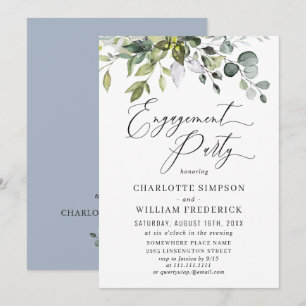 Watercolor Eucalyptus Greenery ENGAGEMENT PARTY Invitation