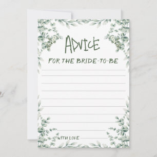 Watercolor Eucalyptus Greenery floral  Advice Card