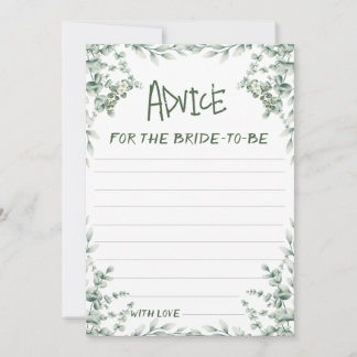 Watercolor Eucalyptus Greenery floral Advice Card