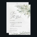 Watercolor Eucalyptus Greenery Foliage Sage Green Save The Date<br><div class="desc">Watercolor Eucalyptus Greenery Foliage Sage Green Save The Date. This watercolor save the date features watercolor greenery foliage with small white flowers creating elegant look for your wedding day. It is perfect for garden, spring, summer, rustic, sage green themed weddings. You can edit/personalise whole Template. If you need any help...</div>