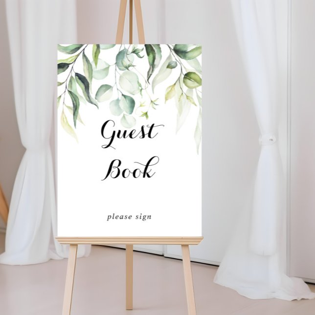 Watercolor Eucalyptus Greenery Guest Book Sign (Creator Uploaded)