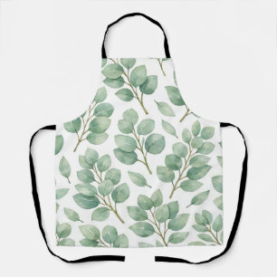 Watercolor Eucalyptus Greenery Pattern Apron