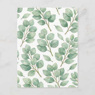 Watercolor Eucalyptus Greenery Pattern Postcard
