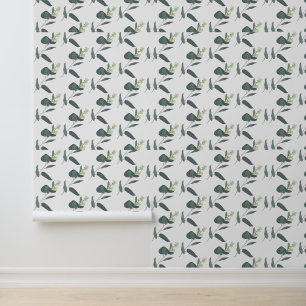 Watercolor Eucalyptus Greenery Pattern Wallpaper