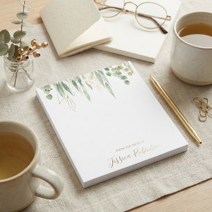 Watercolor Eucalyptus Greenery Personalised Notepad