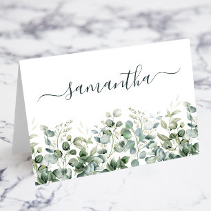 Watercolor Eucalyptus Greenery Place Card