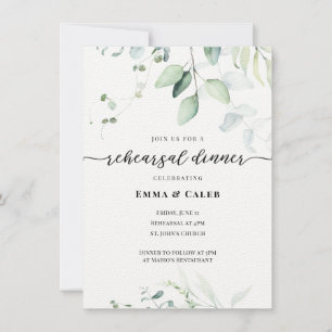 Watercolor Eucalyptus Greenery Rehearsal Dinner Invitation