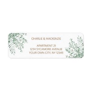 Watercolor Eucalyptus Greenery Return Address Label