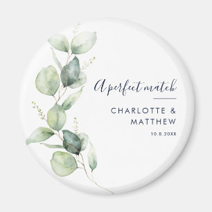 Watercolor Eucalyptus Greenery Script Wedding Magnet