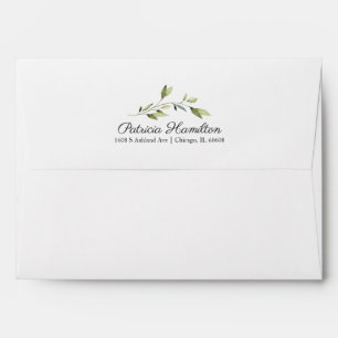 Watercolor Eucalyptus Greenery Simple Beautiful Envelope