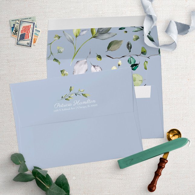 Watercolor Eucalyptus Greenery Simple Beautiful Envelope (Creator Uploaded)
