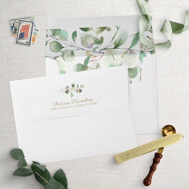 Watercolor Eucalyptus Greenery Simple Beautiful   Envelope (Creator Uploaded)
