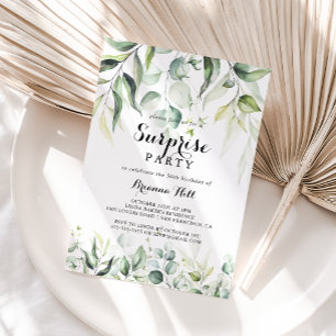 Watercolor Eucalyptus Greenery Surprise Party  Invitation