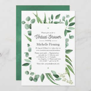 Watercolor Eucalyptus Greenery Virtual Shower Invitation