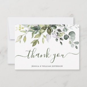 Watercolor Eucalyptus Greenery Watercolor Thank You Card