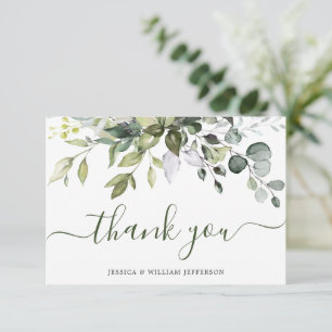 Watercolor Eucalyptus Greenery Watercolor Thank You Card