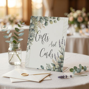 Watercolor Eucalyptus Greenery Wedding Cards Gifts Pedestal Sign