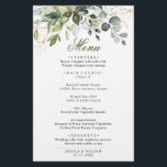 Watercolor Eucalyptus Greenery Wedding Dinner Menu<br><div class="desc">For further customisation,  please click the "customise further" link and use our design tool to modify this template. If you prefer Thicker papers / Matte Finish,  you may consider to choose the Matte Paper Type. 
 If you need help or matching items,  please contact me.</div>