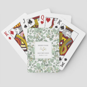 Watercolor Eucalyptus Greenery Wedding Favour Playing Cards