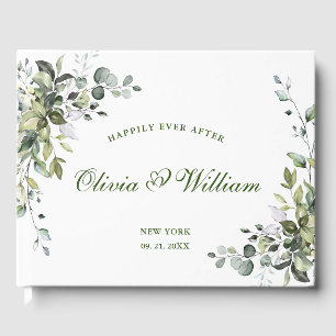 Watercolor Eucalyptus  Greenery Wedding Guest Book