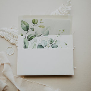 Watercolor Eucalyptus Greenery Wedding Invitation Envelope