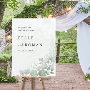 Watercolor Eucalyptus Greenery Wedding Poster