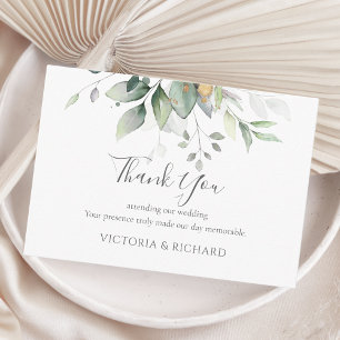 Watercolor Eucalyptus Greenery Wedding Thank You Card
