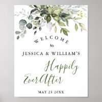 Watercolor Eucalyptus Greenery Wedding Welcome