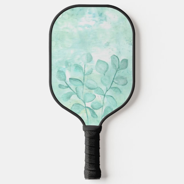 Watercolor Eucalyptus in Soft Greens Pickleball Paddle (Front)