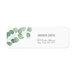 Watercolor Eucalyptus label Return Address Label