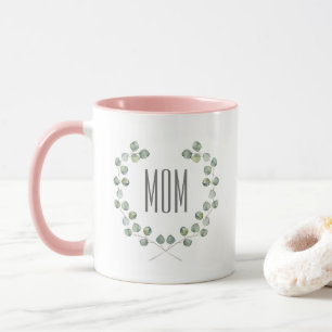Watercolor Eucalyptus Leaf Frame   Mother's Day Mug