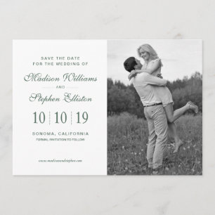 Watercolor Eucalyptus Leaf Pattern - Save the Date