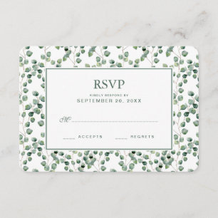 Watercolor Eucalyptus Leaf Pattern - Wedding RSVP