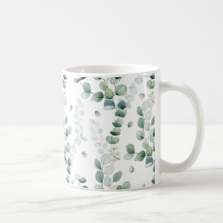 Watercolor eucalyptus leaves coffee mug