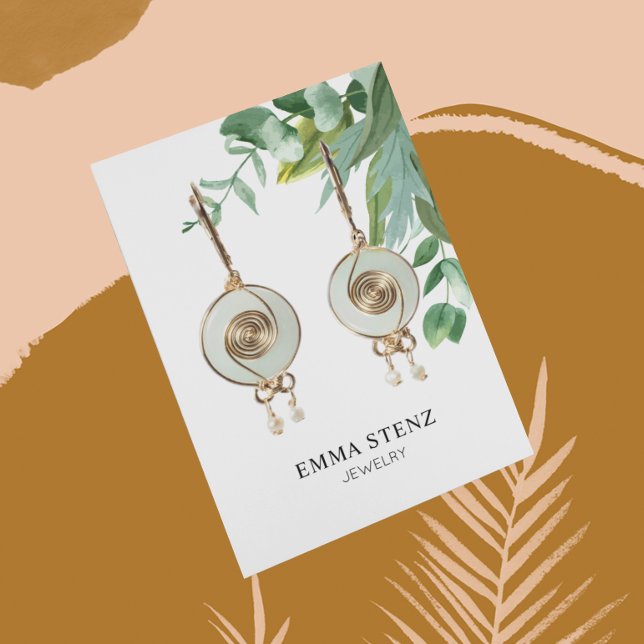 Watercolor Eucalyptus Leaves Earring Display Card (Creator Uploaded)