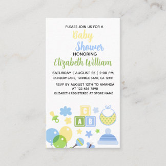 Watercolor Eucalyptus Leaves Girl Baby Shower Invi Business Card