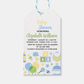 Watercolor Eucalyptus Leaves Girl Baby Shower Invi Gift Tags