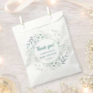 Watercolor Eucalyptus Leaves Greenery Baby Shower Favour Bag