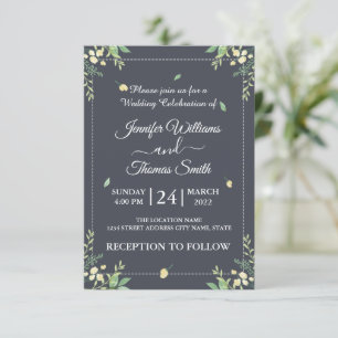 Watercolor Eucalyptus Leaves Greenery Wedding Invitation