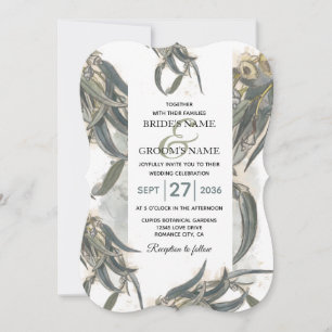 Watercolor Eucalyptus Leaves Greenery Wedding  Invitation