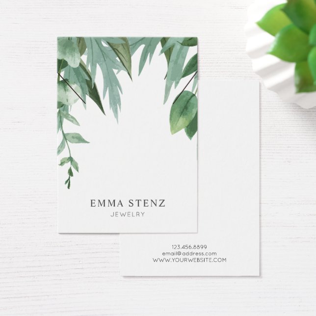 Watercolor Eucalyptus Leaves • Necklace Display (Desk)