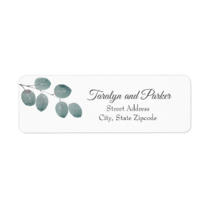 Watercolor Eucalyptus Leaves Return Address Label